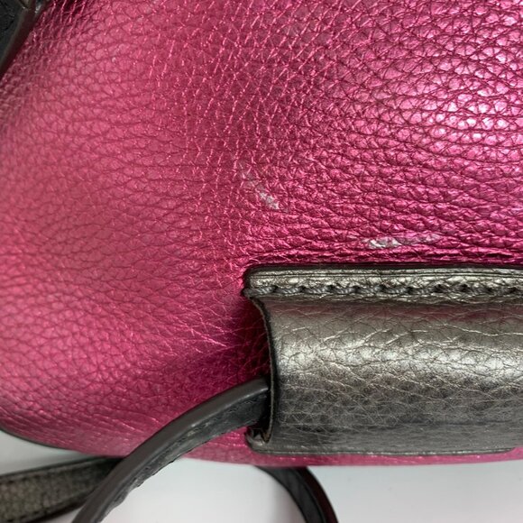 COACH Pebble Leather Andi Mini Backpack Crossbody F49122 Colorblock FLAWS - Picture 4 of 13